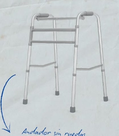 Andador de aluminio sin ruedas