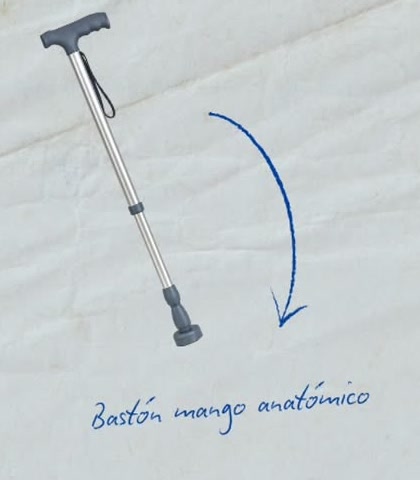 Bastón de aluminio con mango anatómico