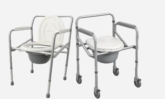 Silla sanitaria plegable, con y sin ruedas